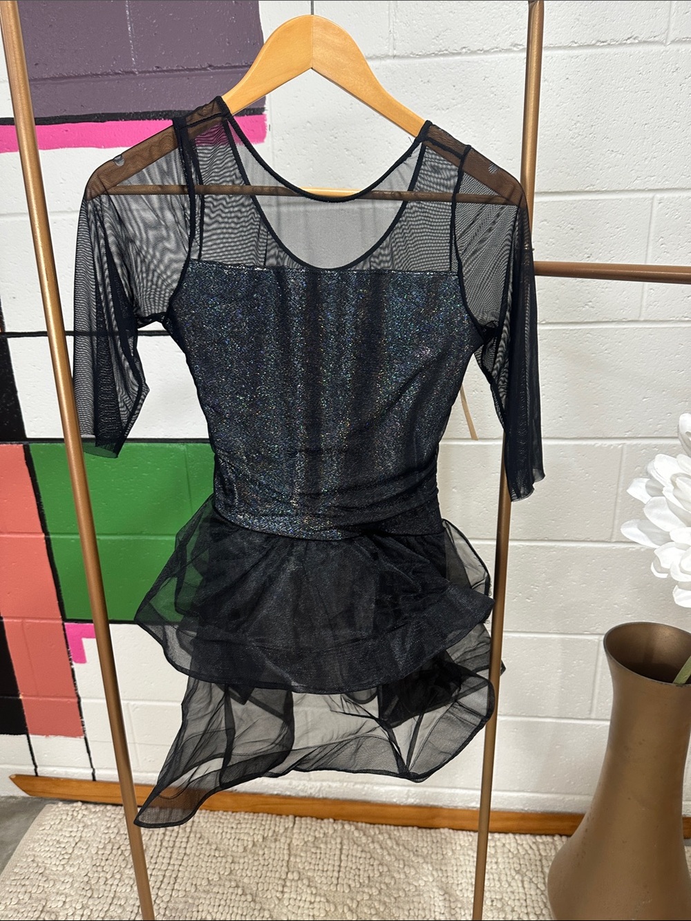 Black Mesh Sparkle Ballet Costume